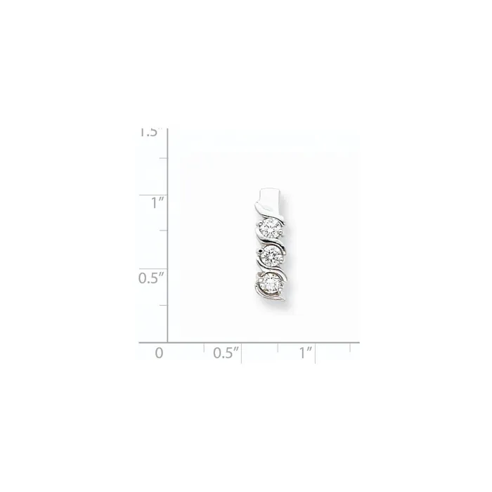 Goldia 14k White Gold AA Real Diamond chain slide Necklaces