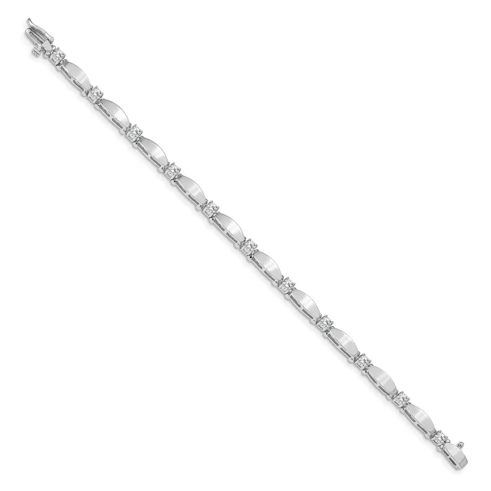 Goldia 14K White Gold Lab Grown Diamond VSSI FGH Tennis Bracelet Bracelets