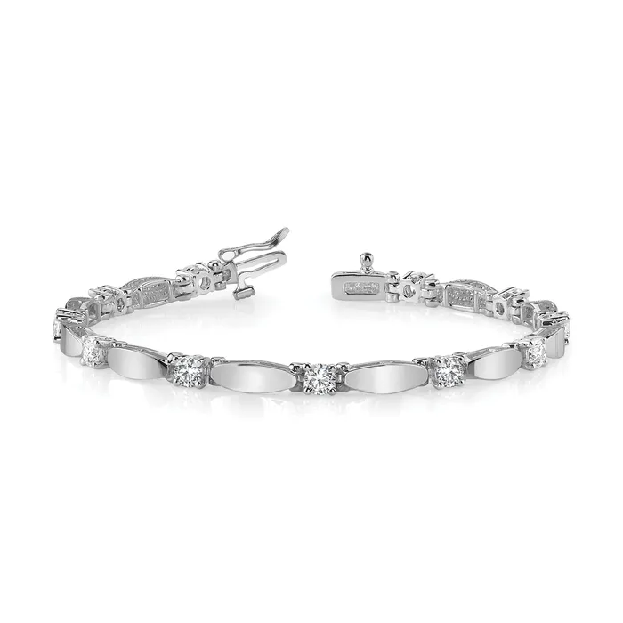 Goldia 14K White Gold Lab Grown Diamond VSSI FGH Tennis Bracelet Bracelets