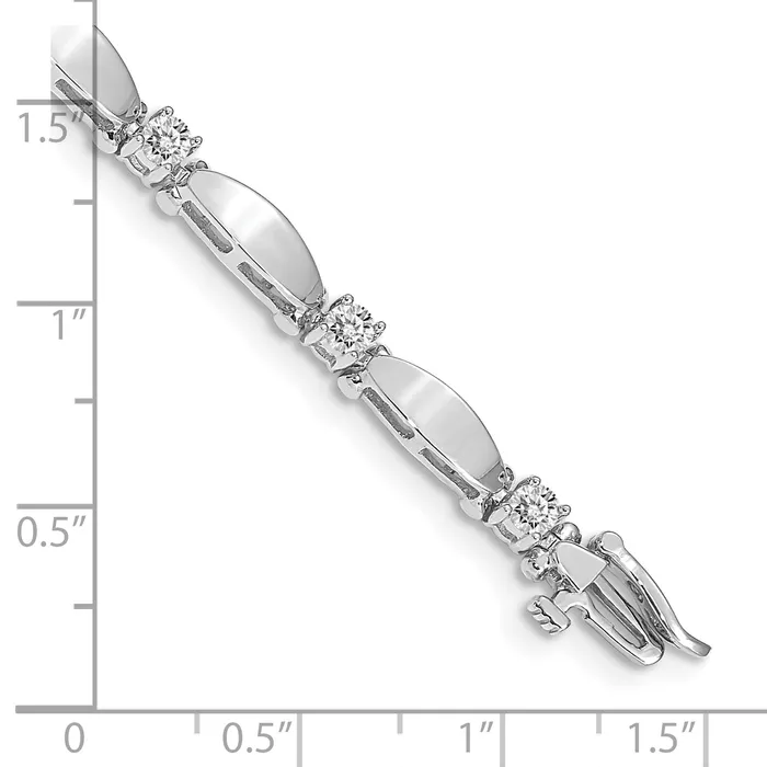 Goldia 14K White Gold Lab Grown Diamond VSSI FGH Tennis Bracelet Bracelets