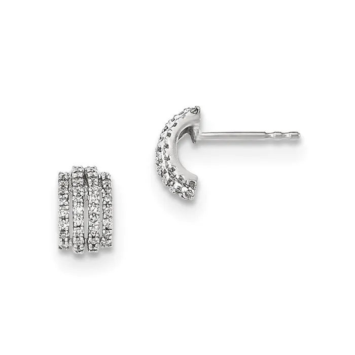 Goldia 14K White Gold Real Diamond Polished Post Earrings Earrings