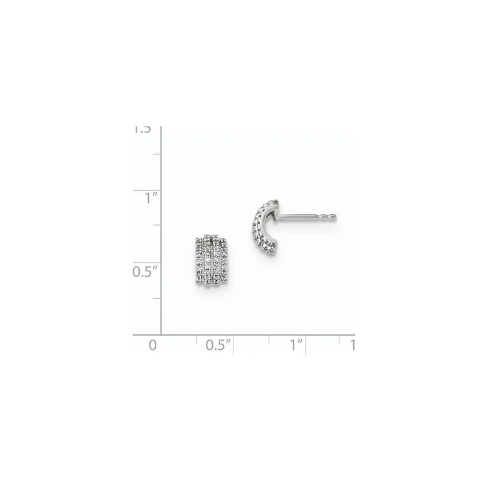 Goldia 14K White Gold Real Diamond Polished Post Earrings Earrings