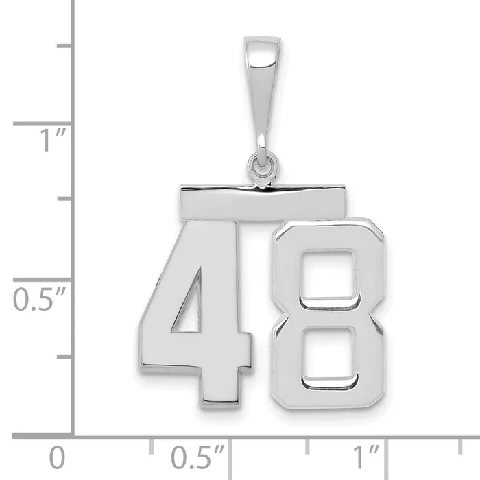 Goldia 14k White Goldw Medium Polished Number 48 Charm Charm Necklaces