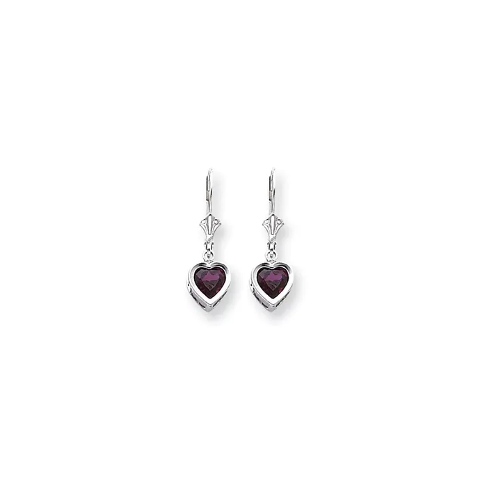 Goldia 14k White Goldw Rhodolite Garnet Heart Leverback Earrings Earrings Goldia 14k White Goldw Rhodolite Garnet Heart Leverback Earrings Earrings