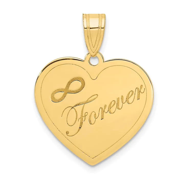 Goldia 14k Yellow Gold Infinity FOREVER Laser Cut Charm Heart Pendant Necklaces Goldia 14k Yellow Gold Infinity FOREVER Laser Cut Charm Heart Pendant Necklaces