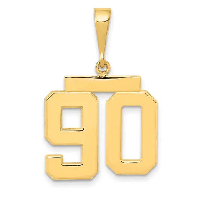 Goldia 14k Yellow Gold Medium Polished Number 90 Charm Charm Necklaces