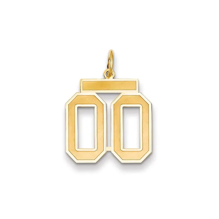 Goldia 14k Yellow Gold Medium Satin Number 00 Charm Charm Necklaces
