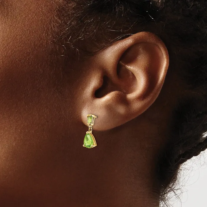 Goldia 14k Yellow Gold Peridot Dangle Post Earrings Earrings