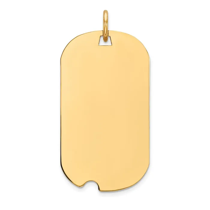 Goldia 14k Yellow Gold Plain 027 Gauge Engraveable Dog Tag wNotch Disc Charm Charm Necklaces Goldia 14k Yellow Gold Plain 027 Gauge Engraveable Dog Tag wNotch Disc Charm Charm Necklaces