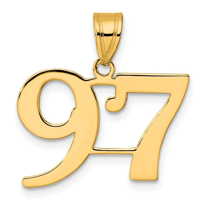 Goldia 14k Yellow Gold Polished Number 97 Pendant PreStyled Sets