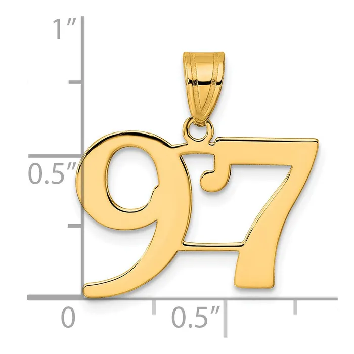 Goldia 14k Yellow Gold Polished Number 97 Pendant PreStyled Sets