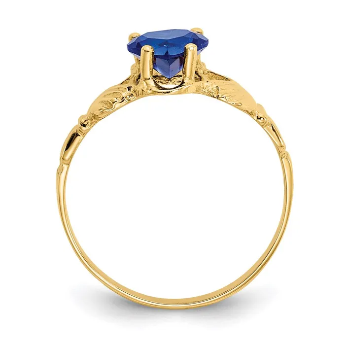Goldia 14K Yellow Gold September CZ Birthstone Claddagh Ring Rings