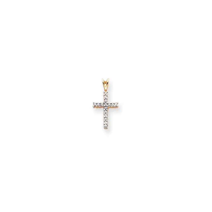 Goldia 14k Yellow u0026 Rhodium Gold u0026 Rhodium Diamond Latin Cross Pendant Necklaces Goldia 14k Yellow u0026 Rhodium Gold u0026 Rhodium Diamond Latin Cross Pendant Necklaces