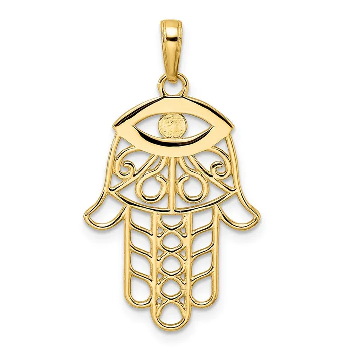 Goldia 14k Yellow u0026 Rhodium Gold u0026 White Rhodium DC Evil Eye Hamsa Pendant Necklaces