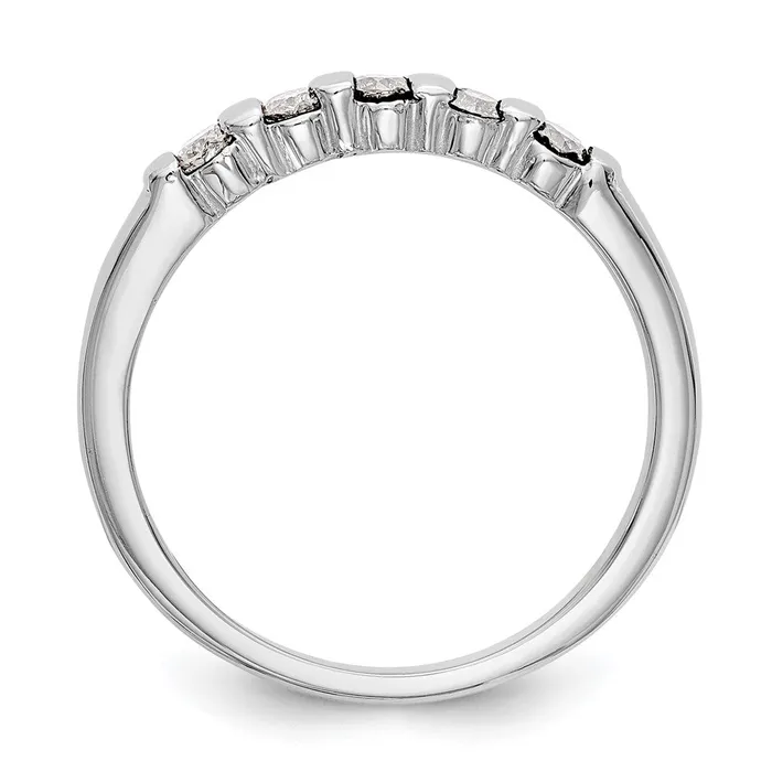 goldiaca 14K White Gold 5Stone Real Diamond Band Rings