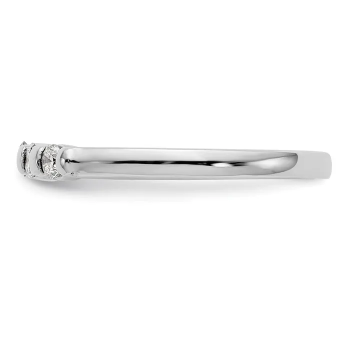 goldiaca 14K White Gold 5Stone Real Diamond Band Rings