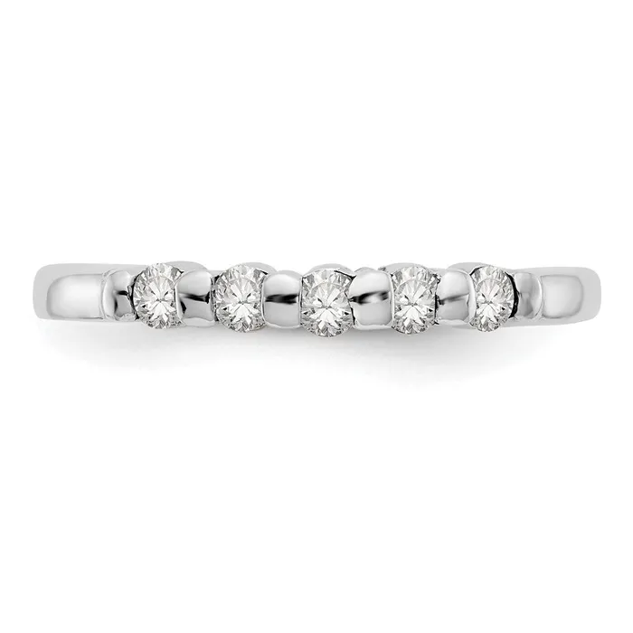 goldiaca 14K White Gold 5Stone Real Diamond Band Rings