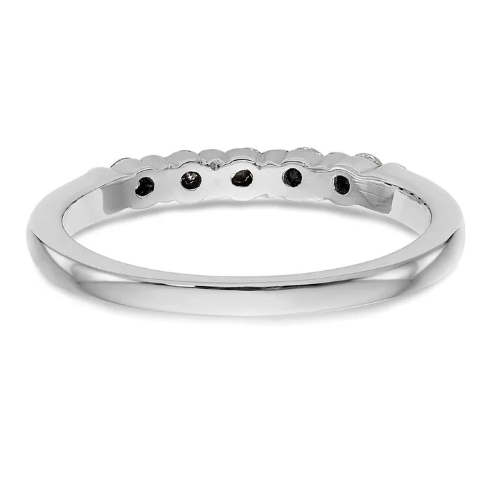 goldiaca 14K White Gold 5Stone Real Diamond Band Rings