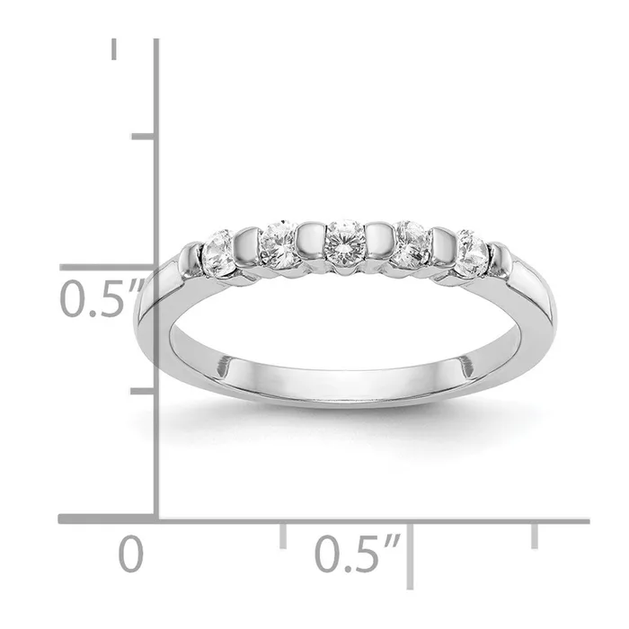 goldiaca 14K White Gold 5Stone Real Diamond Band Rings