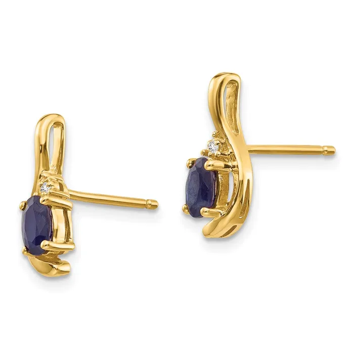 goldiaca Earrings 14K Diamond and Sapphire Earrings