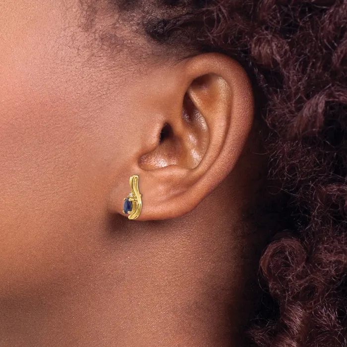 goldiaca Earrings 14K Diamond and Sapphire Earrings
