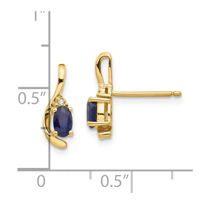 goldiaca Earrings 14K Diamond and Sapphire Earrings