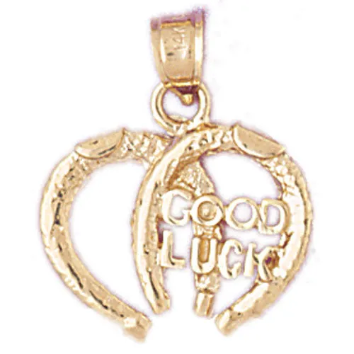 Goldia Charm Necklaces 14K Gold Good Luck Horseshoe Lucky Charm