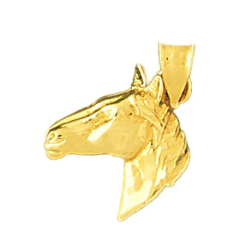 Goldia Charm Necklaces 14K Gold Stallion Horse Head Charm
