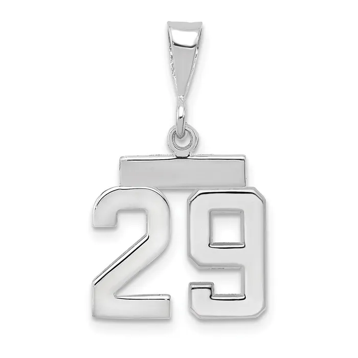 Goldia Charm Necklaces 14k White Goldw Small Polished Number 29 Charm