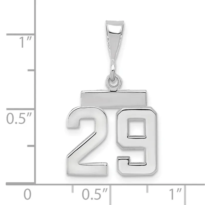 Goldia Charm Necklaces 14k White Goldw Small Polished Number 29 Charm