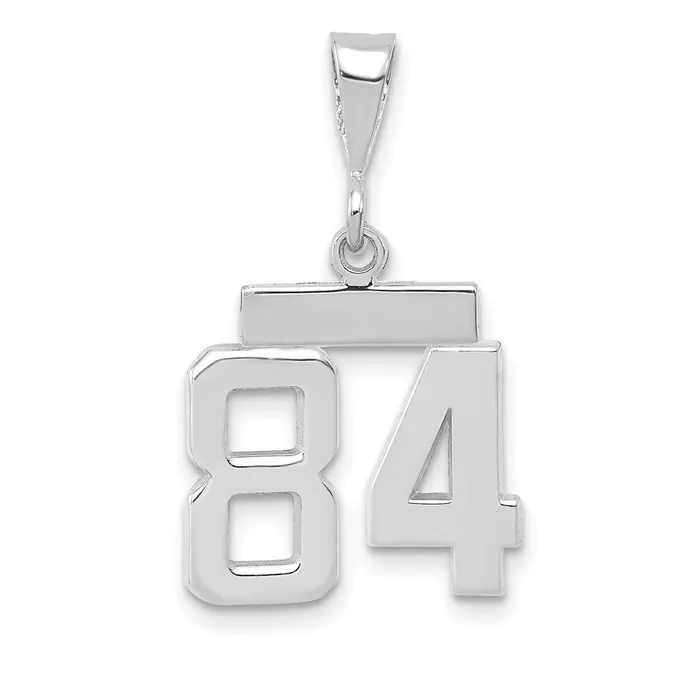 Goldia Charm Necklaces 14k White Goldw Small Polished Number 84 Charm