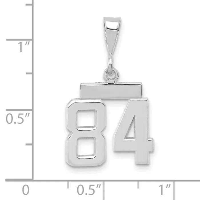 Goldia Charm Necklaces 14k White Goldw Small Polished Number 84 Charm