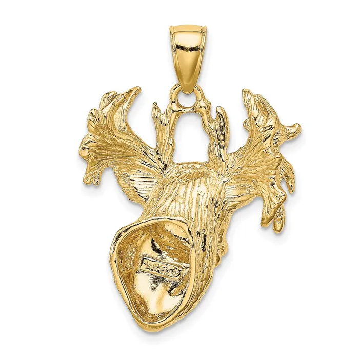 Goldia Charm Necklaces 14k Yellow Gold 2D Textured Deer Head Charm