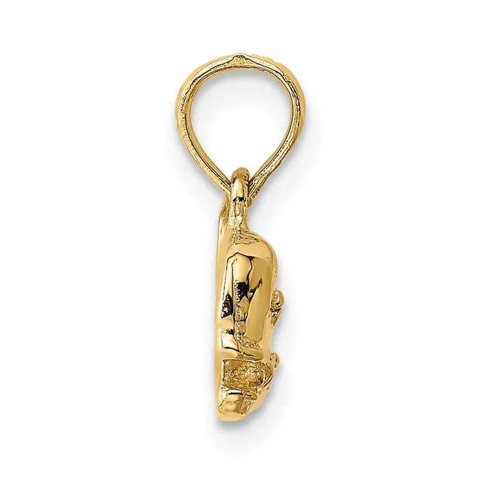 Goldia Charm Necklaces 14k Yellow Gold 2D Textured Whale Charm