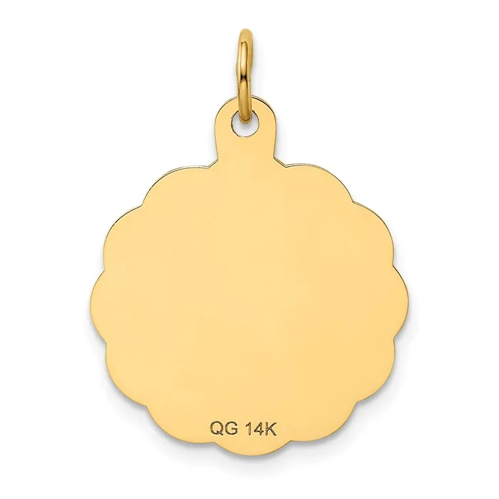 Goldia Charm Necklaces 14k Yellow Gold Baseball Disc Charm