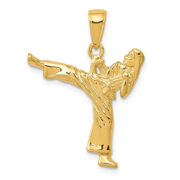 Goldia Charm Necklaces 14k Yellow Gold Girl Karate Charm