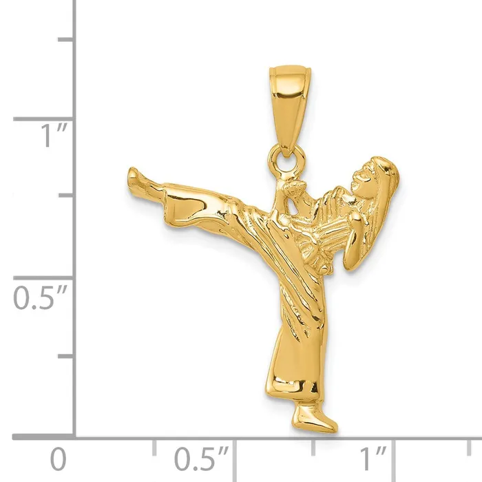 Goldia Charm Necklaces 14k Yellow Gold Girl Karate Charm