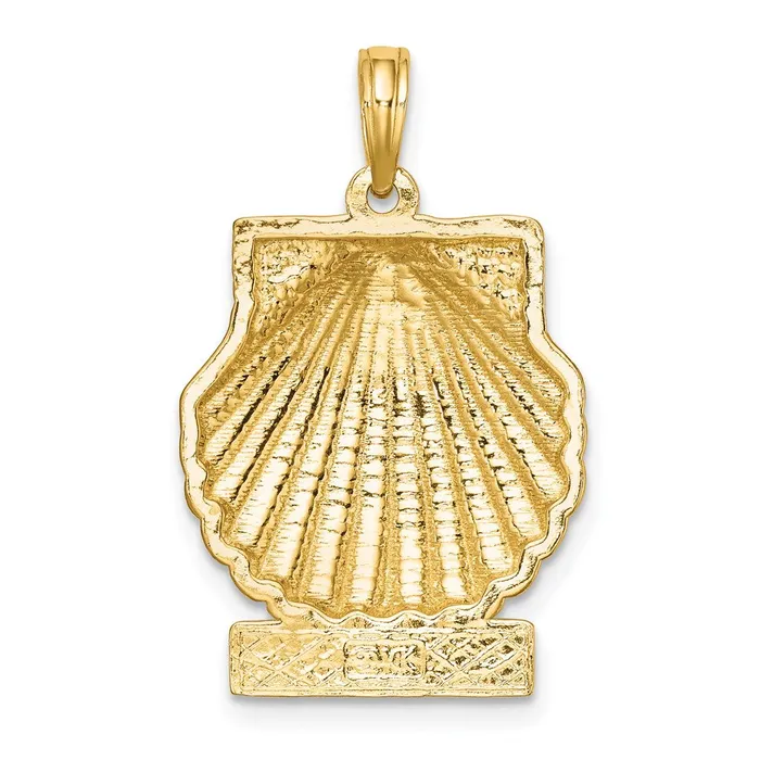 Goldia Charm Necklaces 14k Yellow Gold OCEAN CITY Scallop Shell Charm