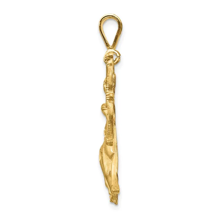 Goldia Charm Necklaces 14k Yellow Gold Satin Diamondcut Sagittarius Zodiac Charm