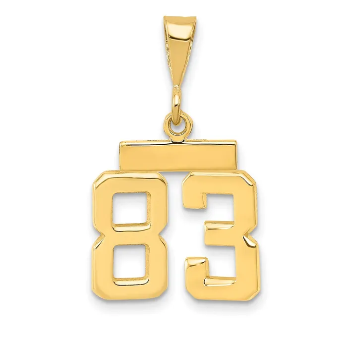 Goldia Charm Necklaces 14k Yellow Gold Small Polished Number 83 Charm