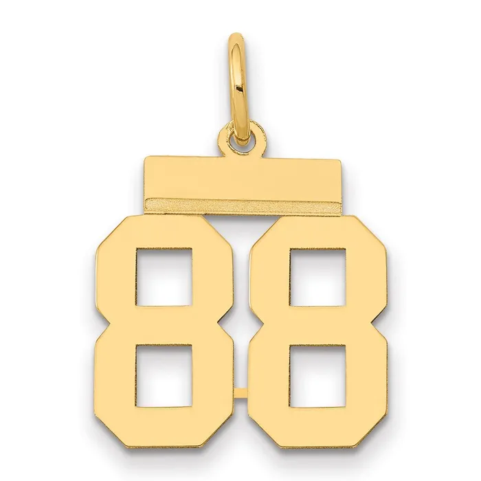 Goldia Charm Necklaces 14k Yellow Gold Small Polished Number 88 Charm