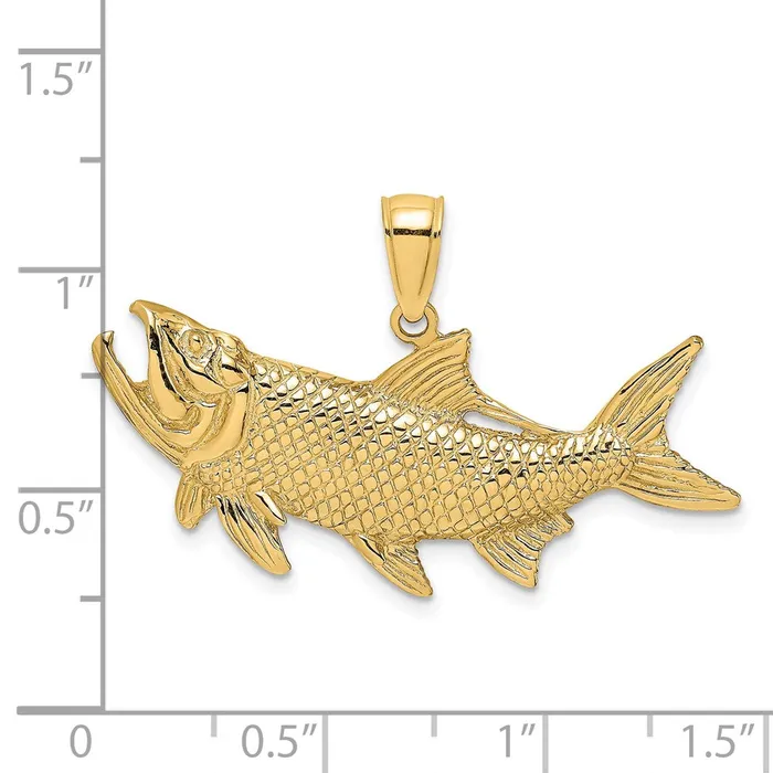 Goldia Charm Necklaces 14k Yellow Gold Tarpon Fish wOpen Mouth Charm