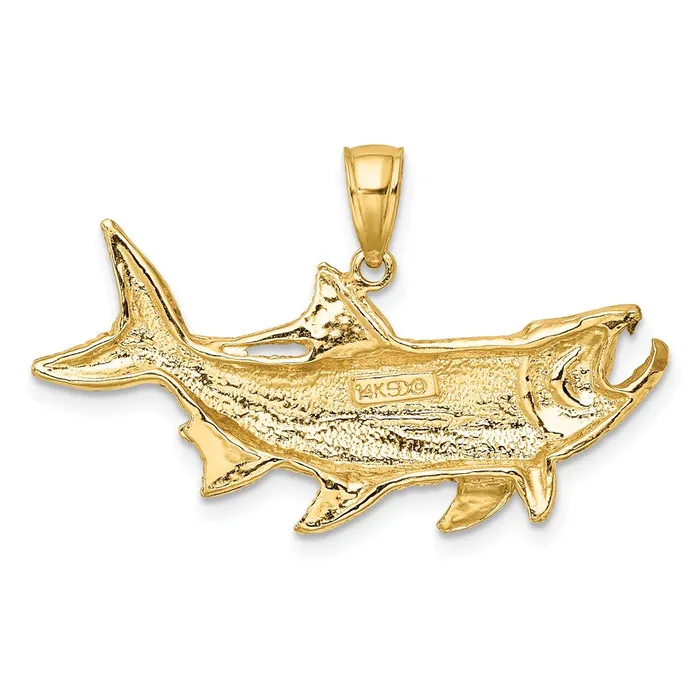 Goldia Charm Necklaces 14k Yellow Gold Tarpon Fish wOpen Mouth Charm