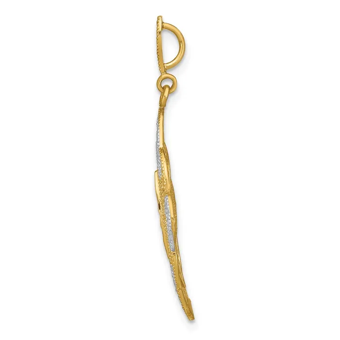 Goldia Charm Necklaces 14k Yellow u0026 Rhodium Gold wRhodium DC Filigree Oval Charm