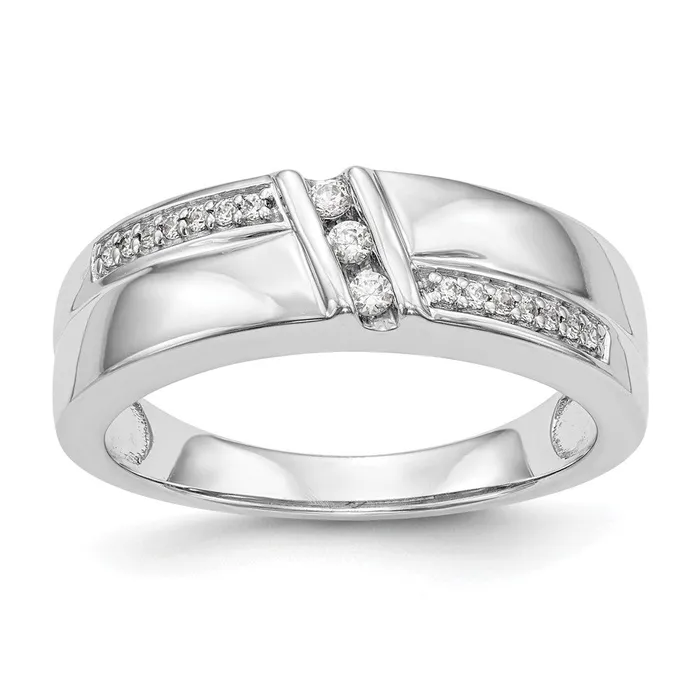 Goldiacom 14K White Gold Complete Real Diamond Trio Mens Wedding Band Rings Goldiacom 14K White Gold Complete Real Diamond Trio Mens Wedding Band Rings