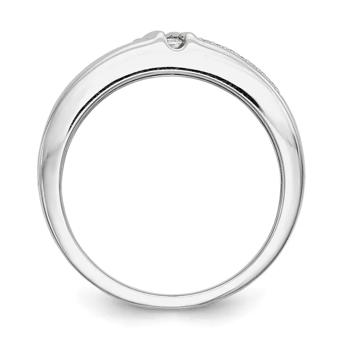 Goldiacom 14K White Gold Complete Real Diamond Trio Mens Wedding Band Rings