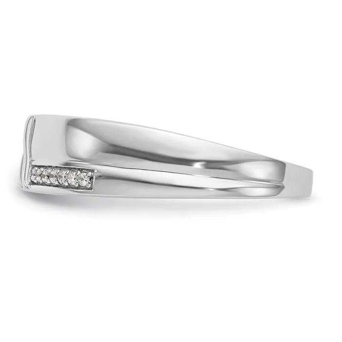 Goldiacom 14K White Gold Complete Real Diamond Trio Mens Wedding Band Rings