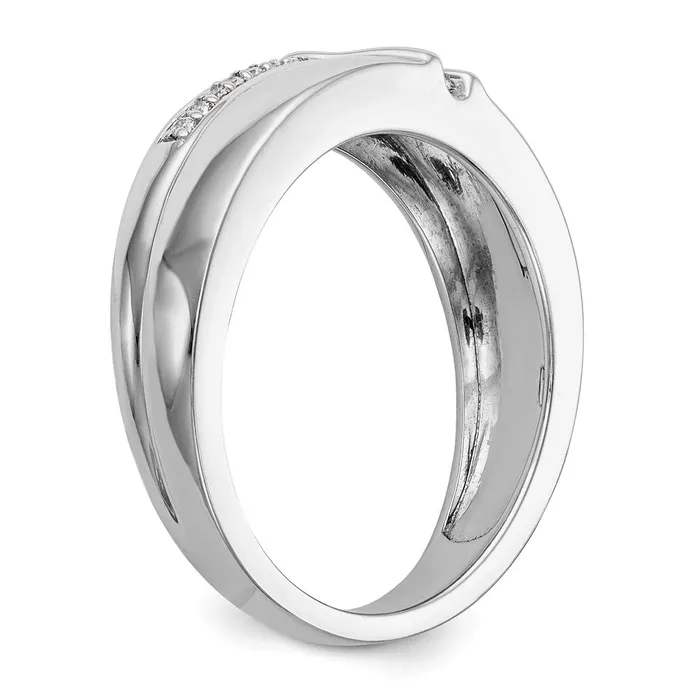 Goldiacom 14K White Gold Complete Real Diamond Trio Mens Wedding Band Rings