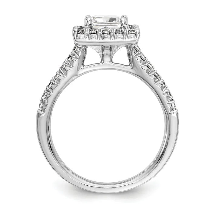 Goldiacom 14kw Square Halo Simulated Diamond Engagement Ring Rings