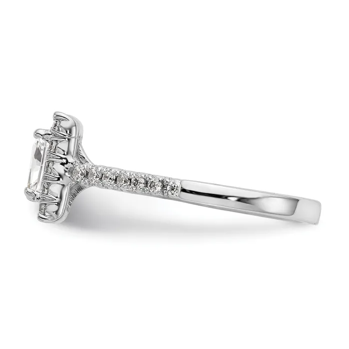 Goldiacom 14kw Square Halo Simulated Diamond Engagement Ring Rings
